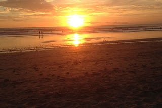 A beautiful sunset in the Costa Rican shore.