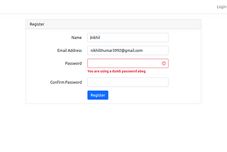 Laravel Prevent User to Enter Common Passwords Example