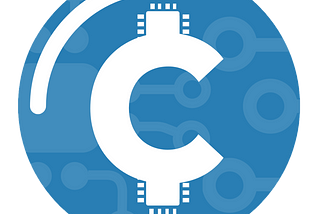 Our logo is blue and refers to bitcoin in a form of style with it’s circuit background