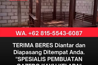 TERIMA JADI, Wa. 081–555–436–087, Pengrajin Gazebo Kayu Kelapa Minimalis Jakarta Utara