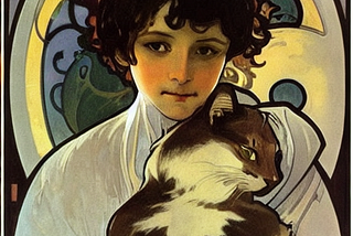 Boy holding a cat.
