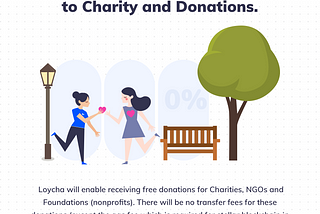 Zero fees for transfers to Charity and Donations.