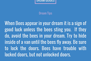 Dream Tips