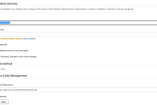 Jenkins Shared Library Configuration