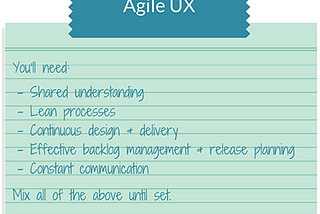Recipe for Agile UX Design