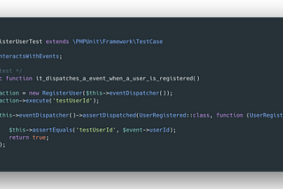Using Laravel events in unit tests