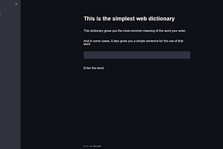 Simplest Dictionary web app using streamlit and beautifultsoup