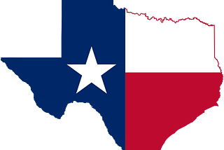 Texas flag map