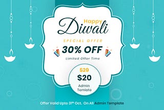 Diwali Festive 30% Off Admin Dashboard Template Sale