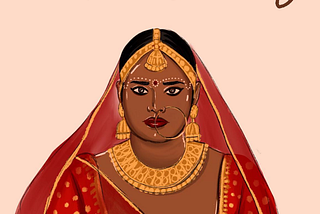 Graphic of a dark skinned Indian bride with the words ‘Unfair and Lovely’