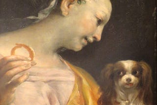 A lady with a dog