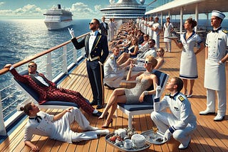 On board the “haves and have nots” cruise liner