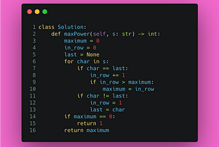 Consecutive Characters — LeetCode