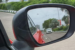 Objects in the mirror are closer than they appear!