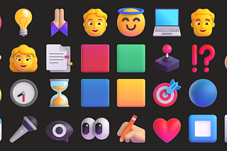 A group of emoji reactions as graphic relating to my internship