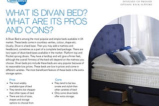 What is Divan Bed? What are its pros and cons?