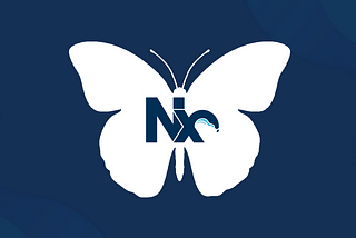 The Nx logo covering butterfly silhouette