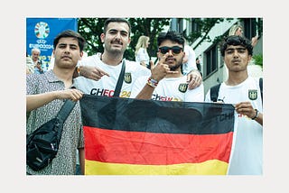 german fans, foreign background german flag