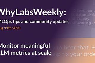WhyLabs Weekly MLOps: Monitoring LLM metrics at scale.
