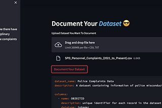 Using ChatGPT to document my datasets