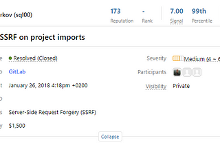 [GITLAB] — Server Side Request Forgery in “Project Import” page.