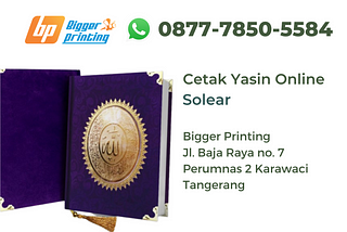 AMANAH Wa Call. 0877–7850–5584 Cetak Yasin Online di Solear Kab. Tangerang