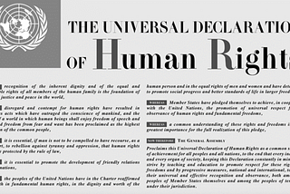 Title and preamble of Universal Declaration of Human Rights