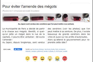 Pour éviter l’amende des mégots