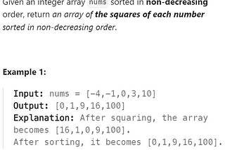 Squares of a sorted array
