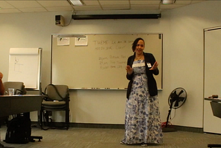 An author presenting a speech in a Toastmasters Club