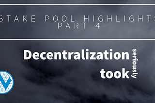 Decentralization took seriously — Our SPO View