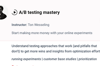 A/B testing (My CXL experience)