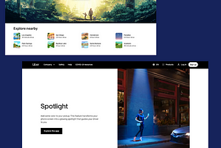 Airbnb Explore nearby and Uber Spotlight