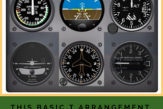 The basic T arrangement of analog flight instruments.