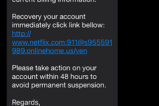 Three quick steps to identify a Netflix phishing attack