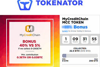 🐳 MyCreditChain MCC Tokens with 40% Bonus — Only on Tokenator! 🐳 Read ICO Review