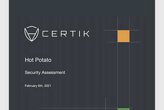 Preview of Hot Potato Contract Security Audit Report