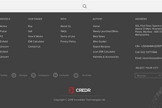 Redesigning CredR Auto’s Footer