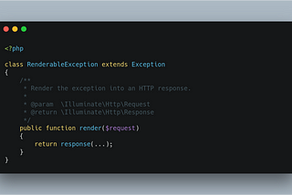 Decoupling Exceptions from Laravel Response