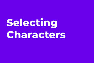 Selecting Characters on Toonit