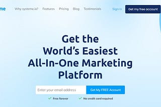 Systeme.io homepage | Systeme.io review