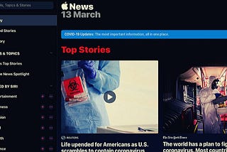 Apple News App can get special coronavirus coverage section