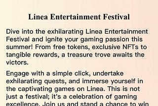Public Pre-Alpha X Linea Entertainment Festival Guidelines
