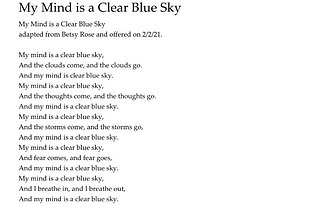 My Mind is a Clear Blue Sky