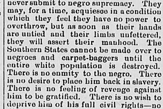 Moaning about Black People: 1870’s News Clippings — Its 1871 South Carolina, There is No Animosity…