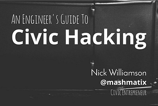 How to explain Civic Hacking to a transport engineer
