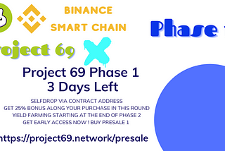 Project 69 Pre-sale 1 is nearly end.