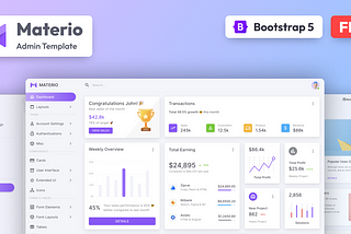 Materio — Open Source Bootstrap 5 HTML Admin Template Is Here…!!🤩