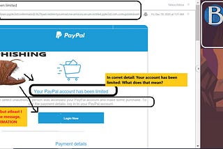 Phishing email attempt using PayPal