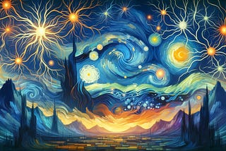 A spin on Van Gogh’s Starry Night with neurons as the stars